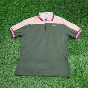Vintage 80s MOD Polo Shirt Small 18x24 Green Taupe Runner-Up